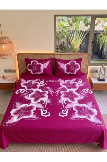 Hand Painted Rayon Bedsheet Set King Size Hand Painted Rayon Bedsheet Set King Size